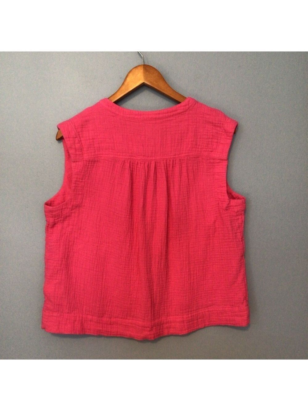 J. Crew Cora Soft Gauze Sleeveless Button-Front Top – Medium - Picture 6 of 9